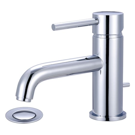 Pioneer Industries Single Handle Bathroom Faucet, Compression Hose, Single Hole, Chrome, Overall Height: 6" 3MT160